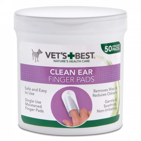 Vet's Best Clean Ear ausų valymo servetėlės, 50 vnt