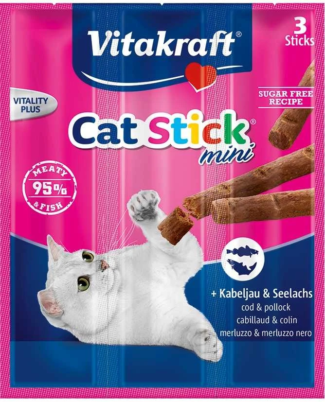 Vitakraft Chovex Sro Cat-stick mini 3vnt kačių pagaliukai su menke ir tunu