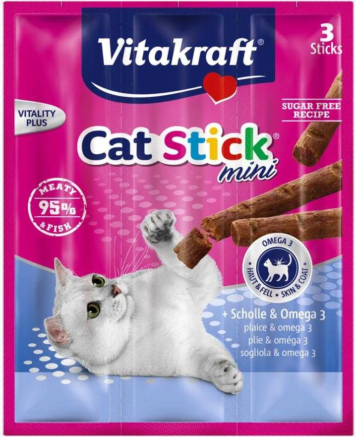 Kačių Skanėstai - Vitakraft Mini su menkėmis ir Omega-3 - 3 vnt