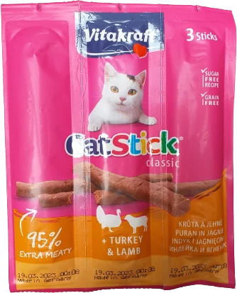 Kačių Skanėstai - Vitakraft Cat Stick Aviena, Kalakutiena 36 g
