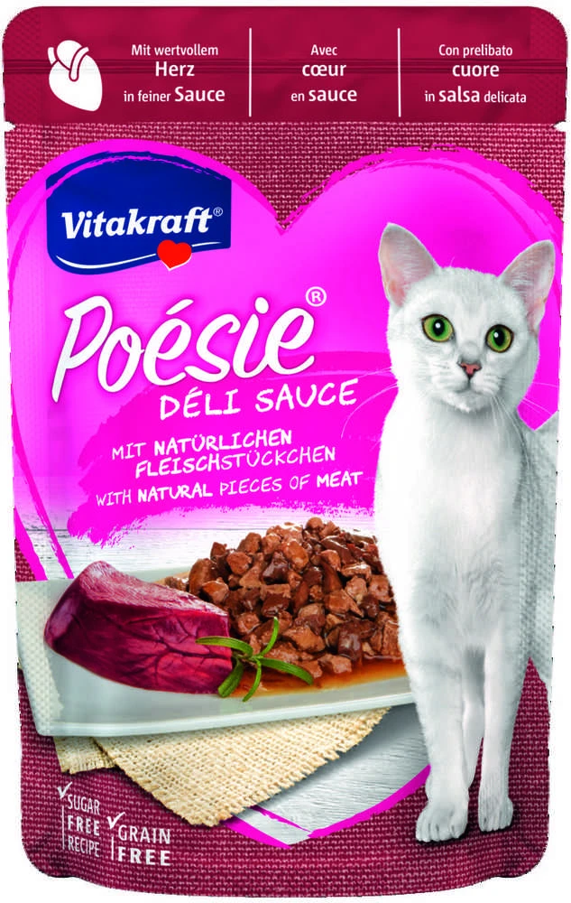 Vitakraft Chovex Sro VITAKRAFT POESIE DELICE, kačių konservuotas pašaras su širdelėmis, 85g, maišelyje