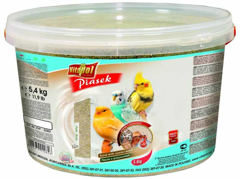 Vitapol smėlis paukščiams su kriauklelėm 5,4kg - 3l