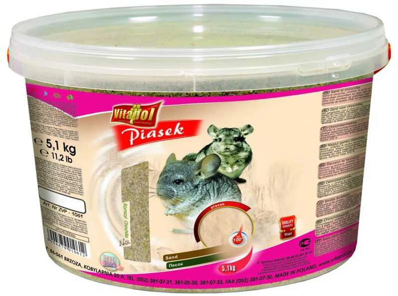 Vitapol smėlis šinšiloms, kibirėlis 5,1kg - 3l