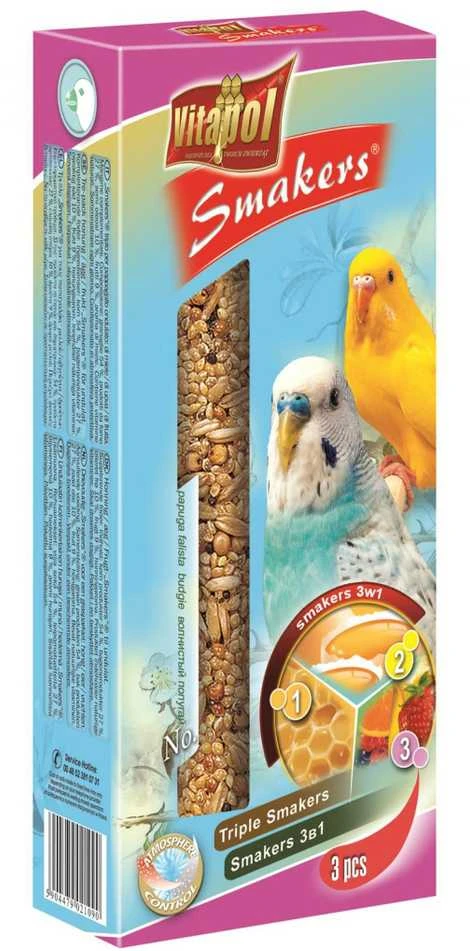 Vitapol Smakers skanėstas banguotosioms papūgėlėms 3x1 (3 vnt) 130g