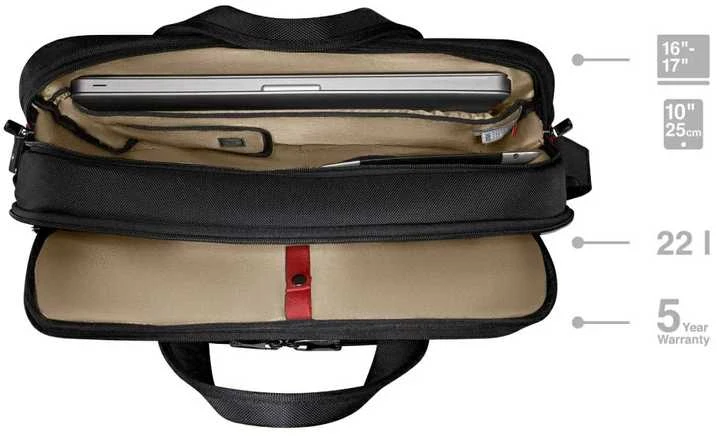 WNG Wenger Meteor Brief 16 – 17” Nešiojamas kompiuteris Briefcase with Planšetė Pocket Juodas (653498)
