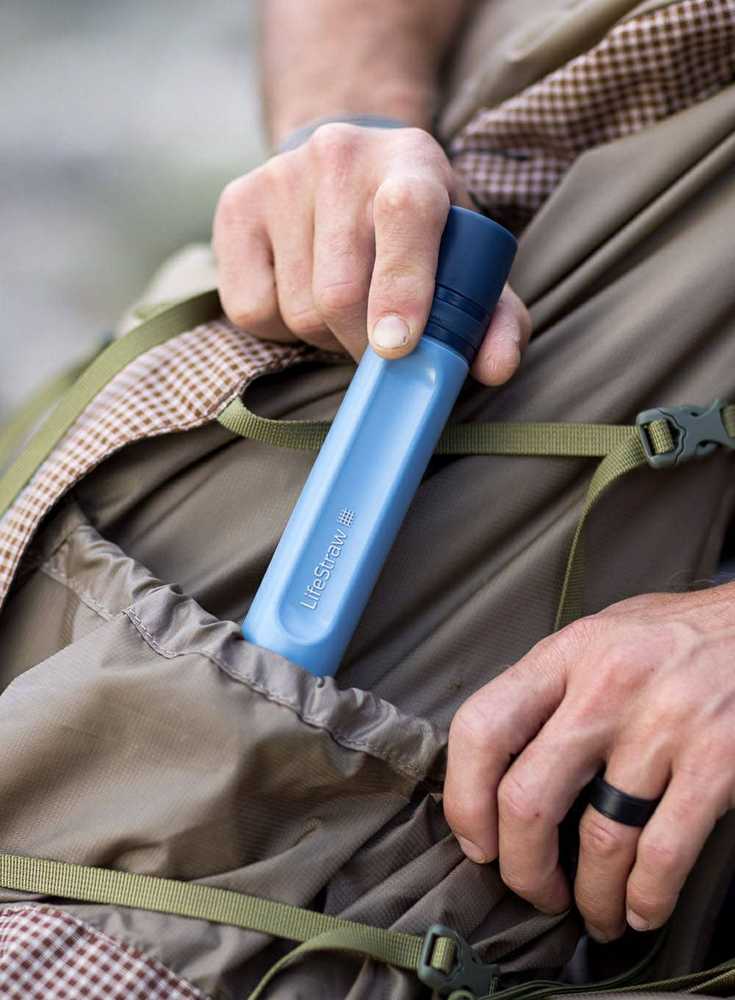 Gertuvė Lifestraw Personal vandens filtras šiaudų kalnas mėlynas