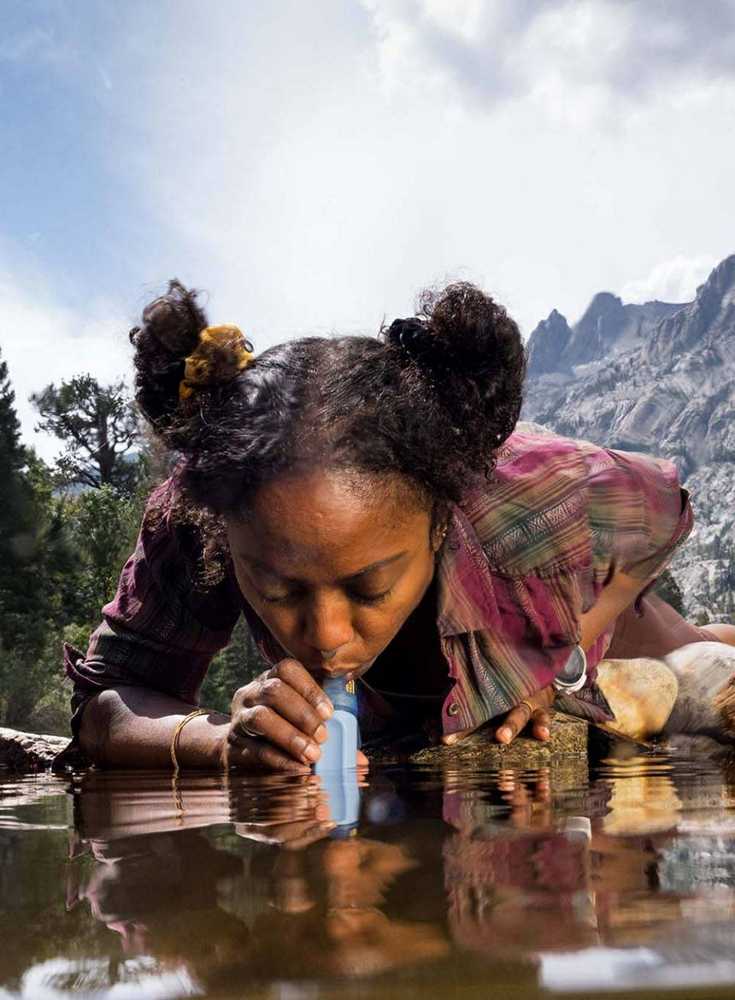Gertuvė Lifestraw Personal vandens filtras šiaudų kalnas mėlynas