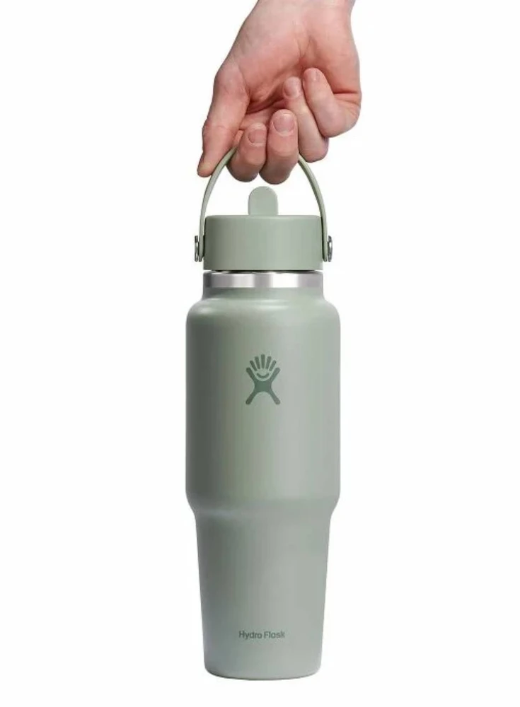 Gertuvė „Hydro Flask“ plataus kamščio, lankstaus šiaudelio dangtelio ir agavos skonio kelioninis butelis, 946 ml