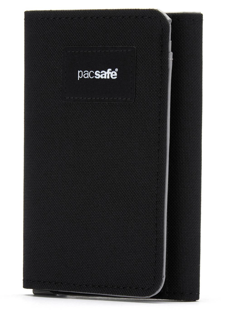 „Pacsafe“ RFID sulankstoma piniginė – juoda