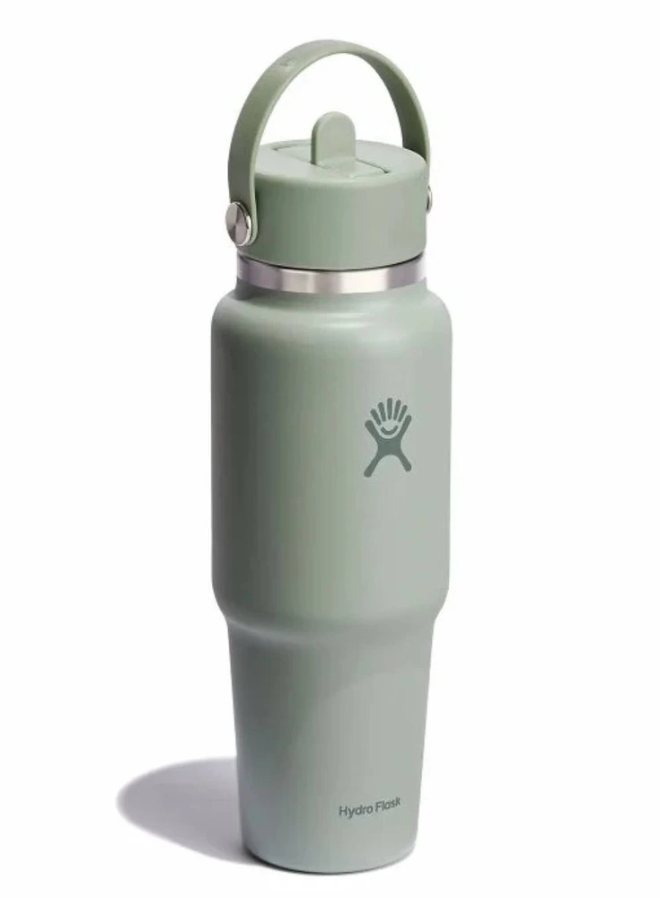 Gertuvė „Hydro Flask“ plataus kamščio, lankstaus šiaudelio dangtelio ir agavos skonio kelioninis butelis, 946 ml
