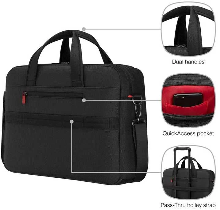 WNG Wenger Meteor Brief 16 – 17” Nešiojamas kompiuteris Briefcase with Planšetė Pocket Juodas (653498)
