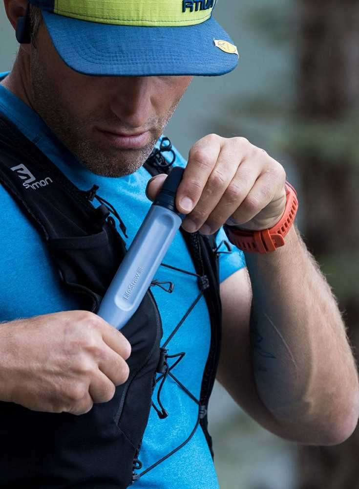Gertuvė Lifestraw Personal vandens filtras šiaudų kalnas mėlynas