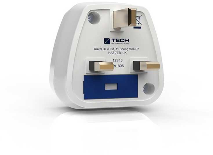 Blue Mėlyna TRAVEL Mėlynas PRZEJŚCIÓWKA ADAPTER SHUCKO -> UK
