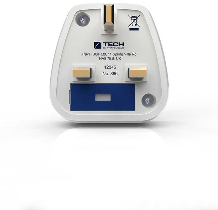 Blue Mėlyna TRAVEL Mėlynas PRZEJŚCIÓWKA ADAPTER SHUCKO -> UK
