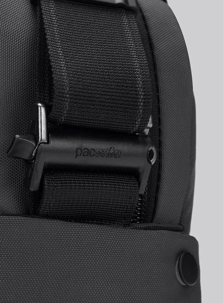 Vyriška rankinė per petį Pacsafe Metrosafe X su RFID apsauga nuo vagysčių, tamsiai pilka spalva
