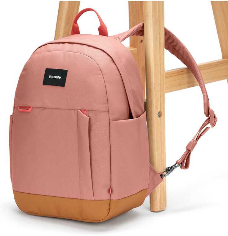 Miesto kuprinė Pacsafe Go 15 l su RFID apsauga nuo vagystės - rožinė