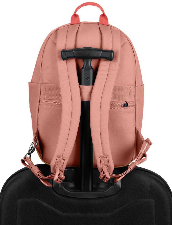 Miesto kuprinė Pacsafe Go 15 l su RFID apsauga nuo vagystės - rožinė