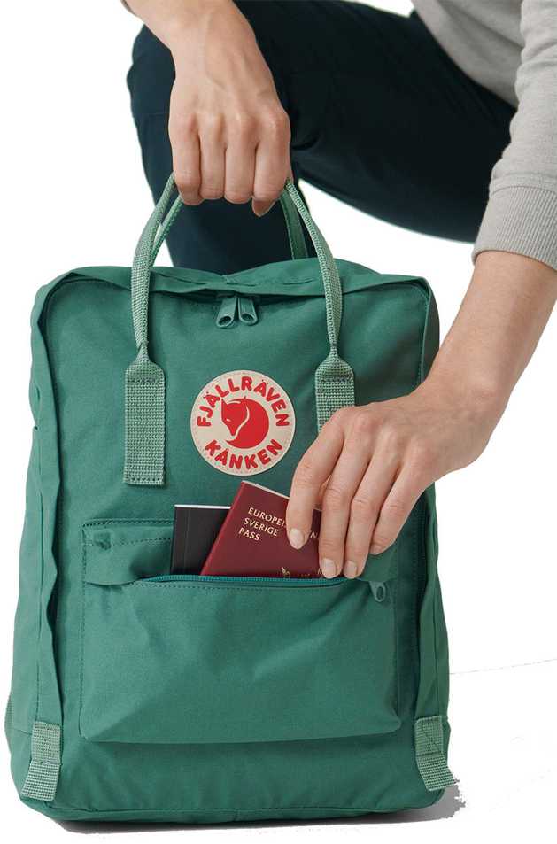 Fjallraven Kanken 16 L kuprinė - Mėlyna/šviesus Ąžuolas