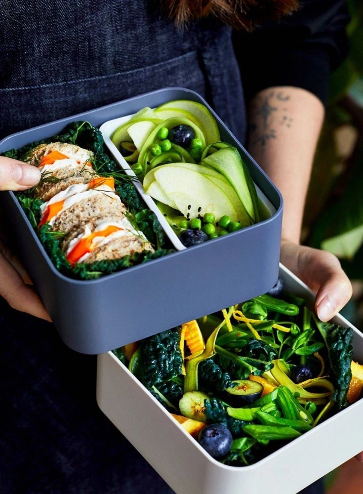 Mėlyna Monbento Bento Square Natural Mėlyna mėlyna