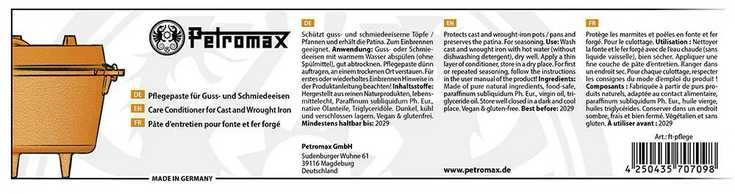 Priežiūros pasta ketaus produktams Petromax