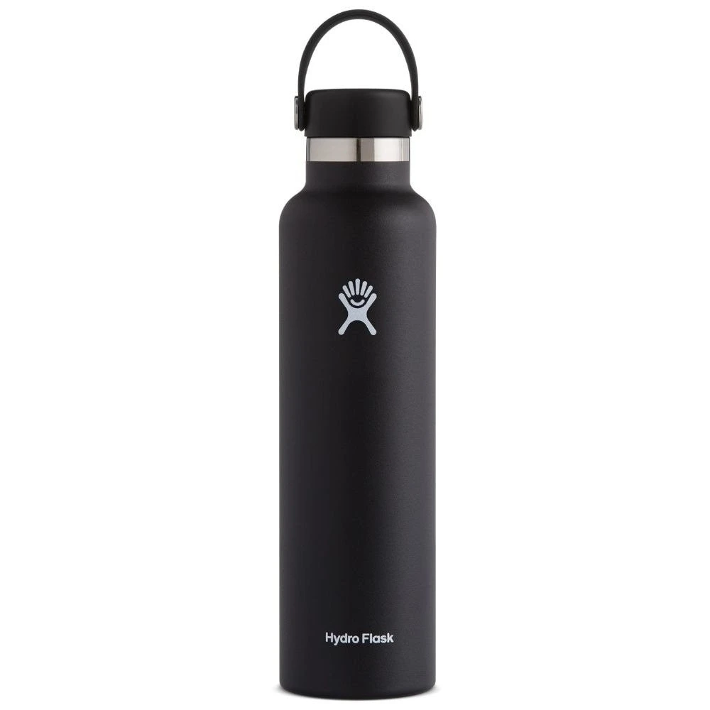 Gertuvė Hydro Flask Standard Mouth Flex šiaudelio formos vandens buteliukas, 700 ml – Juodas