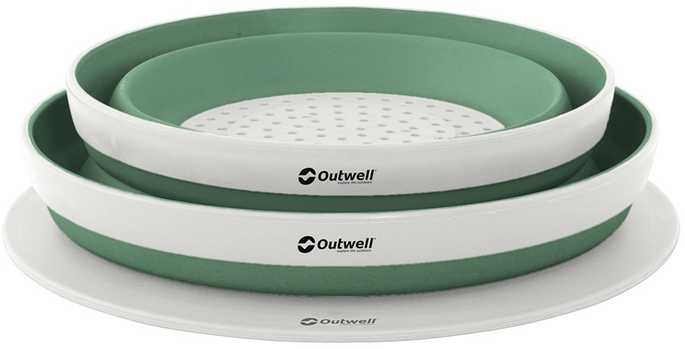 Outwell „Collaps“ dubenėlių ir kiaurasagio rinkinys – šešėlių žalia