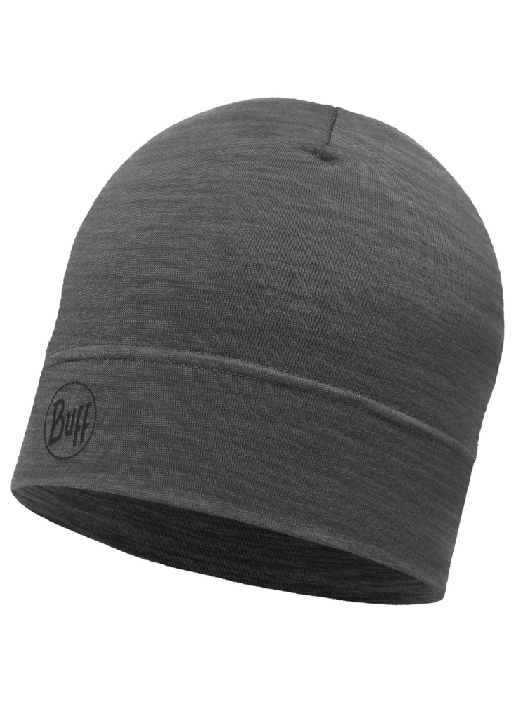 BUFF MERINO LIGHTWEIGHT BEANIE SOLID Pilkas vieno dydžio kepurėlė Standartinė