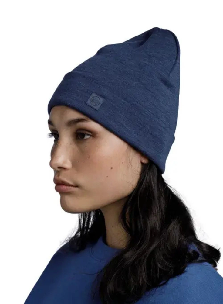 Kepurė Mėlyna gorro BUFF MERINO HEAVYWEIGHT BEANIE SOLID NIGHT Mėlynas
