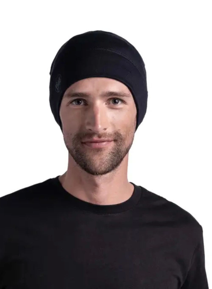 BUFF MERINO LIGHTWEIGHT BEANIE SOLID Juodas vieno dydžio kepurėlė Standartinė