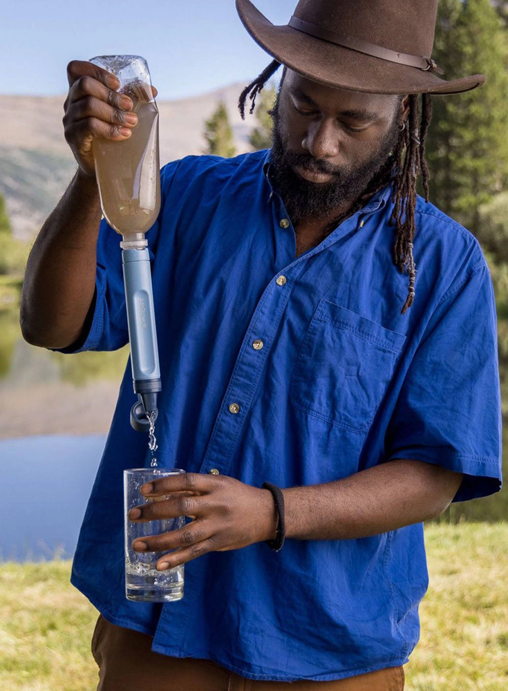 Gertuvė Lifestraw Personal vandens filtras šiaudų kalnas mėlynas