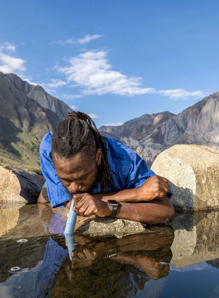 Gertuvė Lifestraw Personal vandens filtras šiaudų kalnas mėlynas