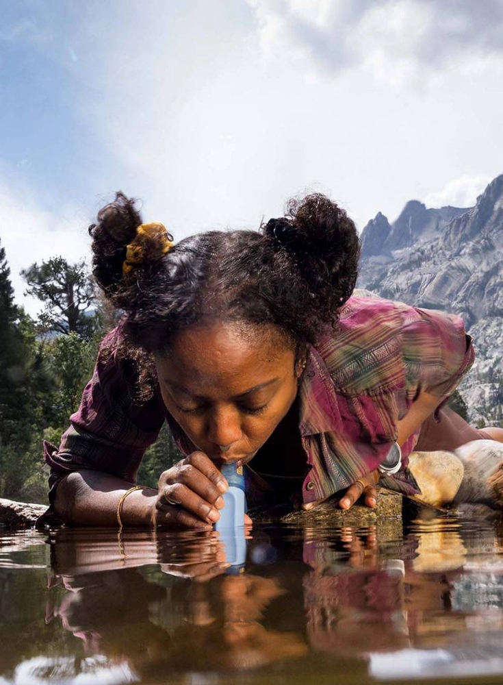 Gertuvė Lifestraw Personal vandens filtras šiaudų kalnas mėlynas