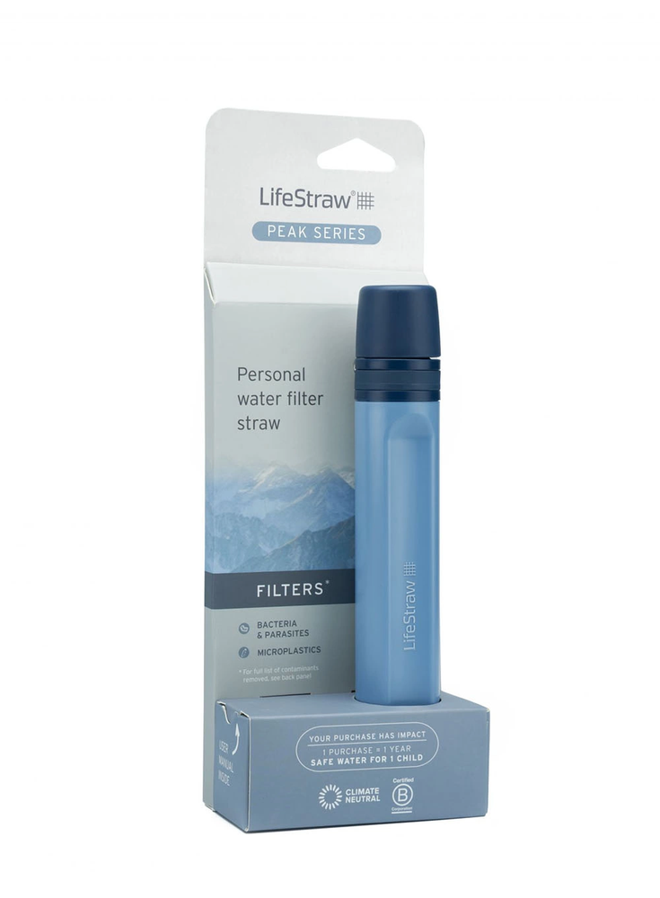 Gertuvė Lifestraw Personal vandens filtras šiaudų kalnas mėlynas