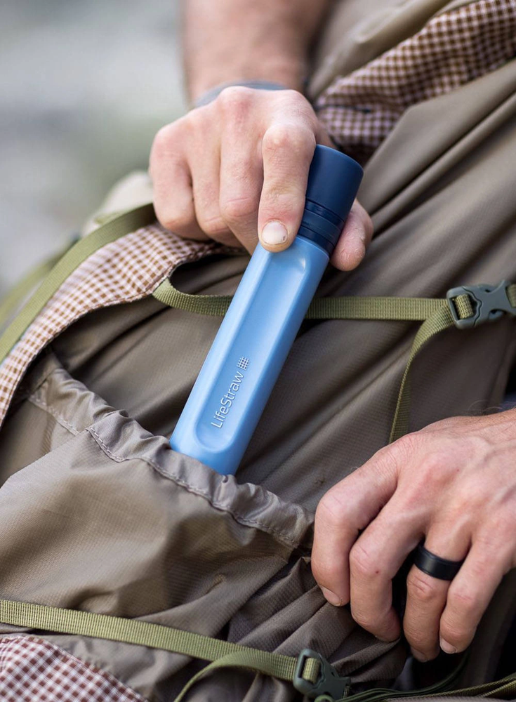 Gertuvė Lifestraw Personal vandens filtras šiaudų kalnas mėlynas