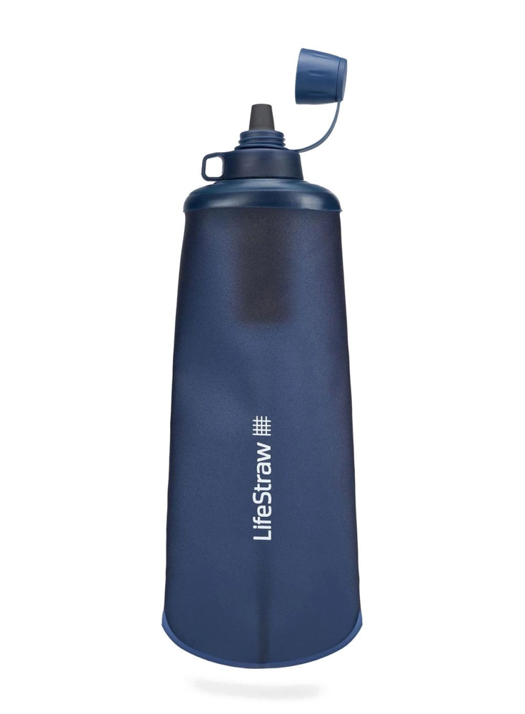 Gertuvė Life Straw Buteliukas su filtrem peak squeeze 1l-mountain mėlynas