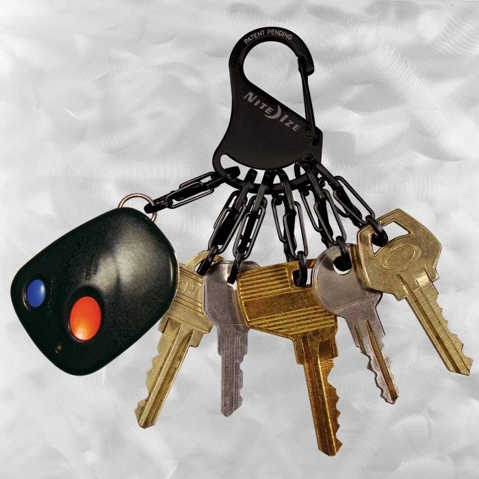 Breloczek Nite-Ize KeyRack + 6x micro karabińczyk nerūdijantis plienas juoda (KRS-03-01)