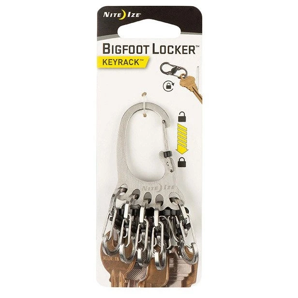 Raktų juosta Nite Ize BigFoot + 5x mikro karabino nerūdijantis plienas (KLKBF- 11- R6)