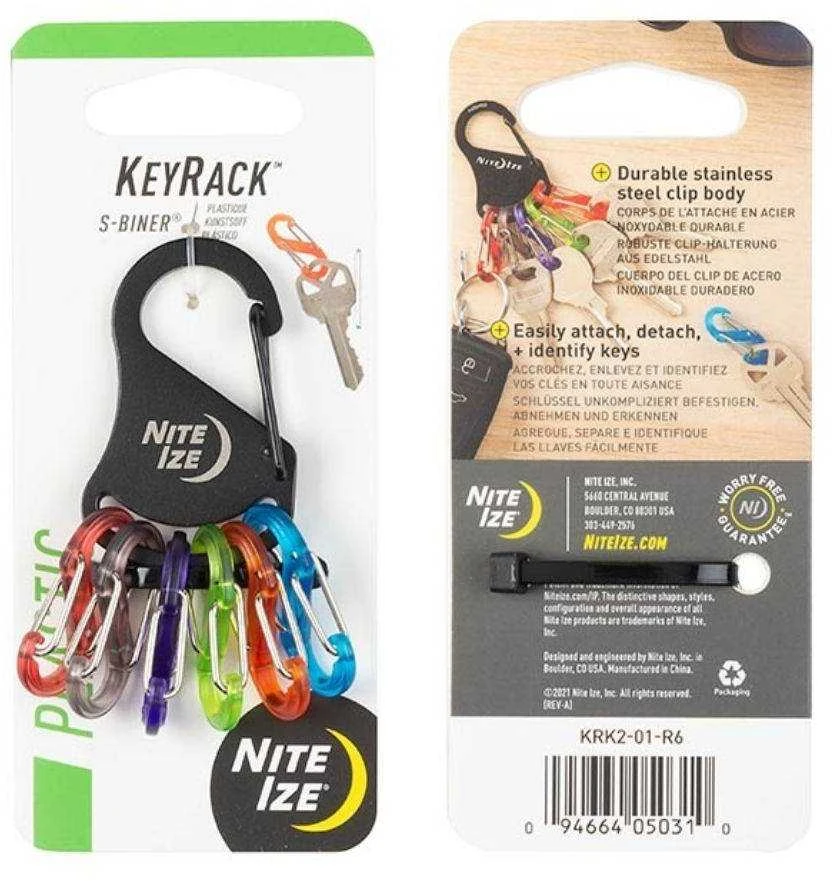 „NiteIze“ raktų tvarkyklė, skirta „Nite Ize KeyRack S-Biner“.