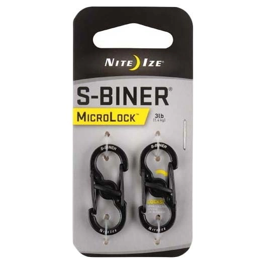 NITE-IZE karabinas S-Biner MicroLock (2vnt) juodas