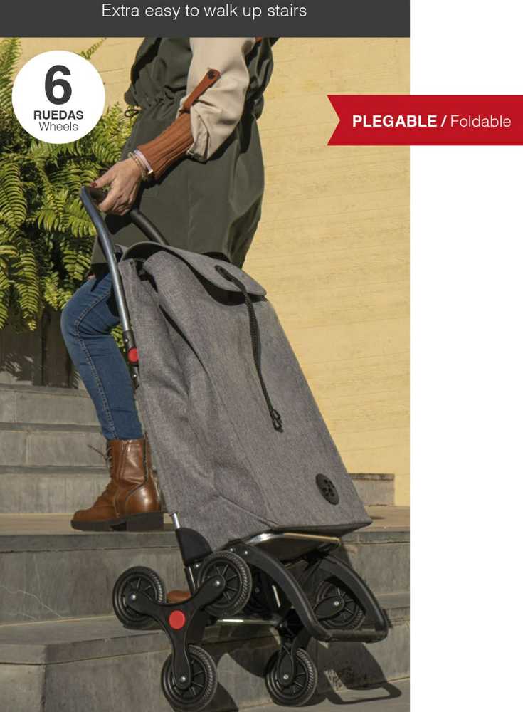 Kelioninis Rolser I-max Tweed 6l vežimėlis su 6 ratais, sulankstomas, pilkas