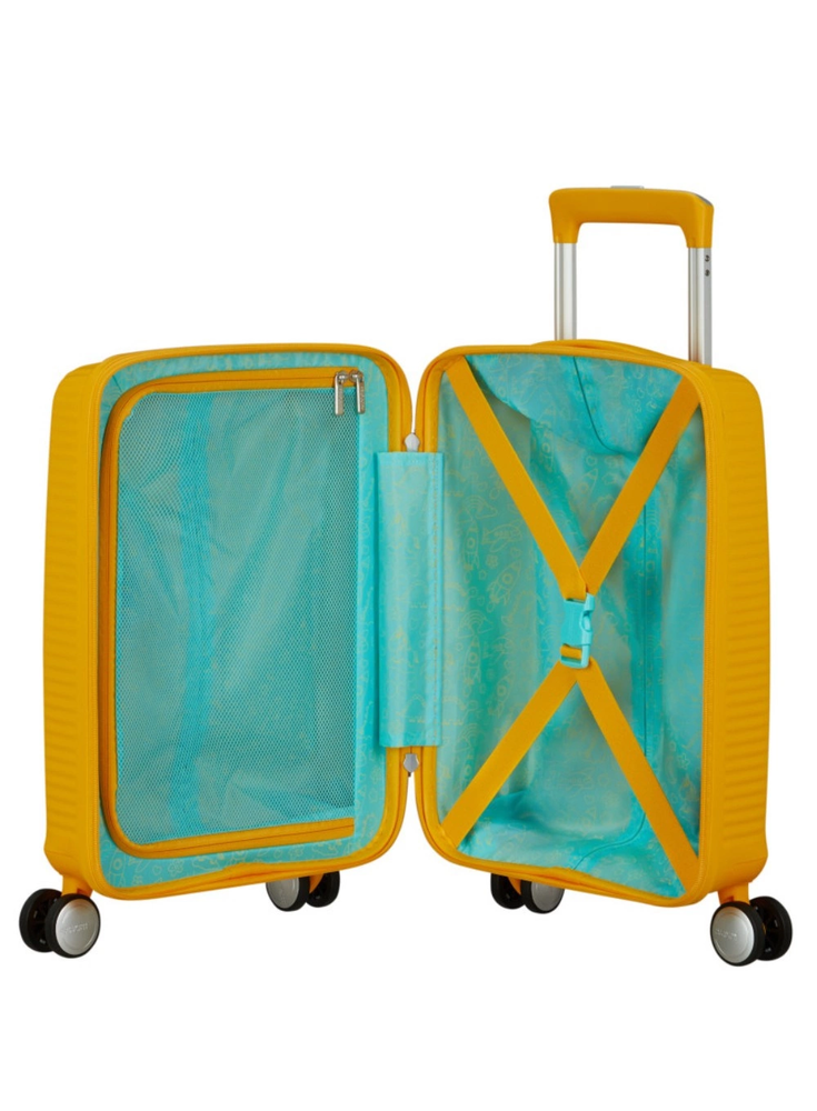 Kelioninis Mažas lagaminas American Tourister Soundbox Pastel Geltona 55cm, S, geltonas
