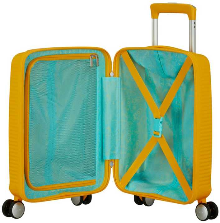 Kelioninis Mažas lagaminas American Tourister Soundbox Pastel Geltona 55cm, S, geltonas