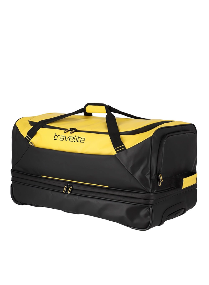 Travelite BASICS 70 cm juodas geltonas išskleidžiamas kelioninis krepšys