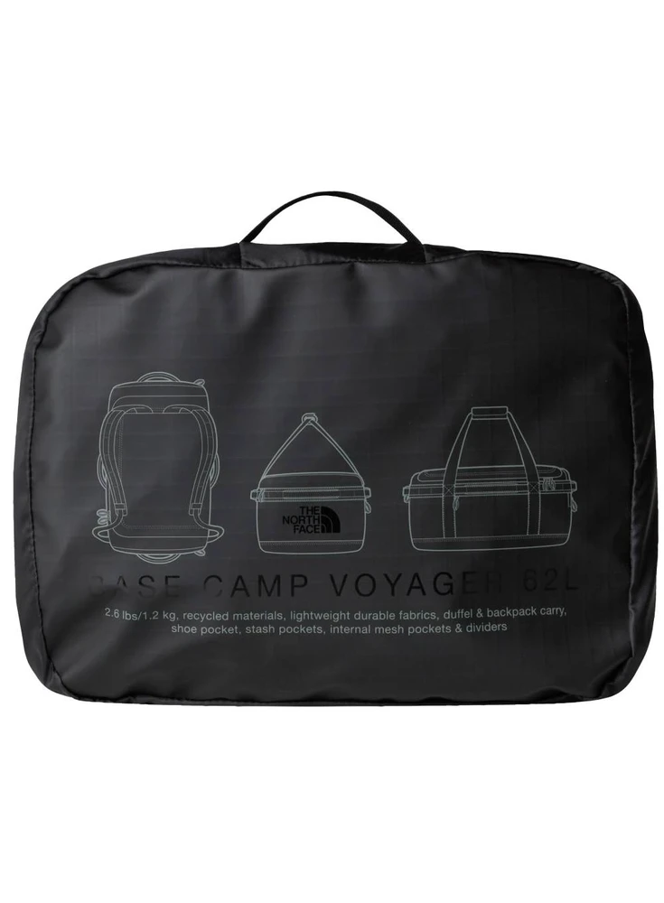 The North Face NF0A52S3KT01 62 l kelioninis krepšys, perdirbtas plastikas, termoplastinis poliuretano elastomeras (TPU), juodas