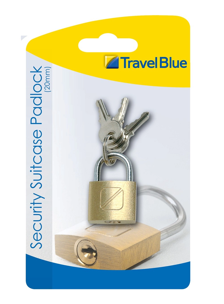 Blue Mėlyna KŁÓDKA BAGAZOWA Z KLUCZYKIEM TRAVEL Mėlynas