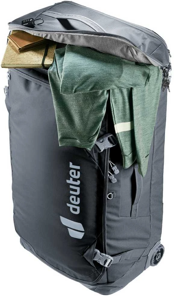 Kelioninis krepšys su ratukais Deuter Duffel Pro Movo 90 - Juoda