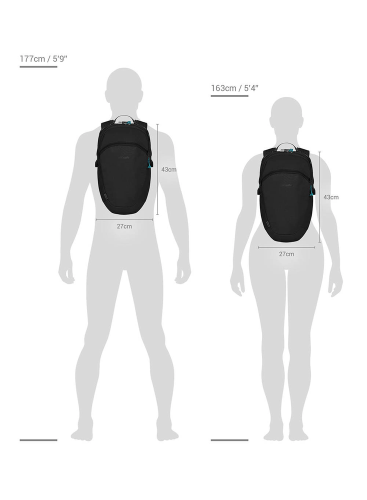 Pacsafe Eco 18L kuprinė ECONYL® juoda