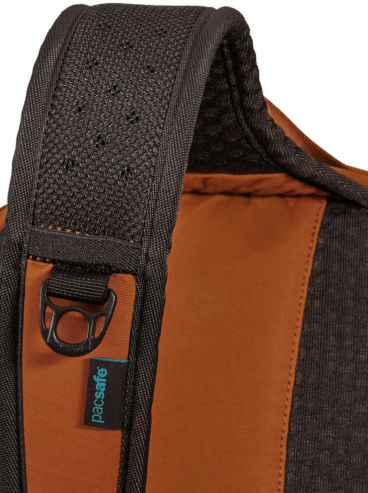 Vienos peties kuprinė, krepšys Pacsafe ECO 12L su RFID apsauga nuo vagysčių, oranžinė spalva