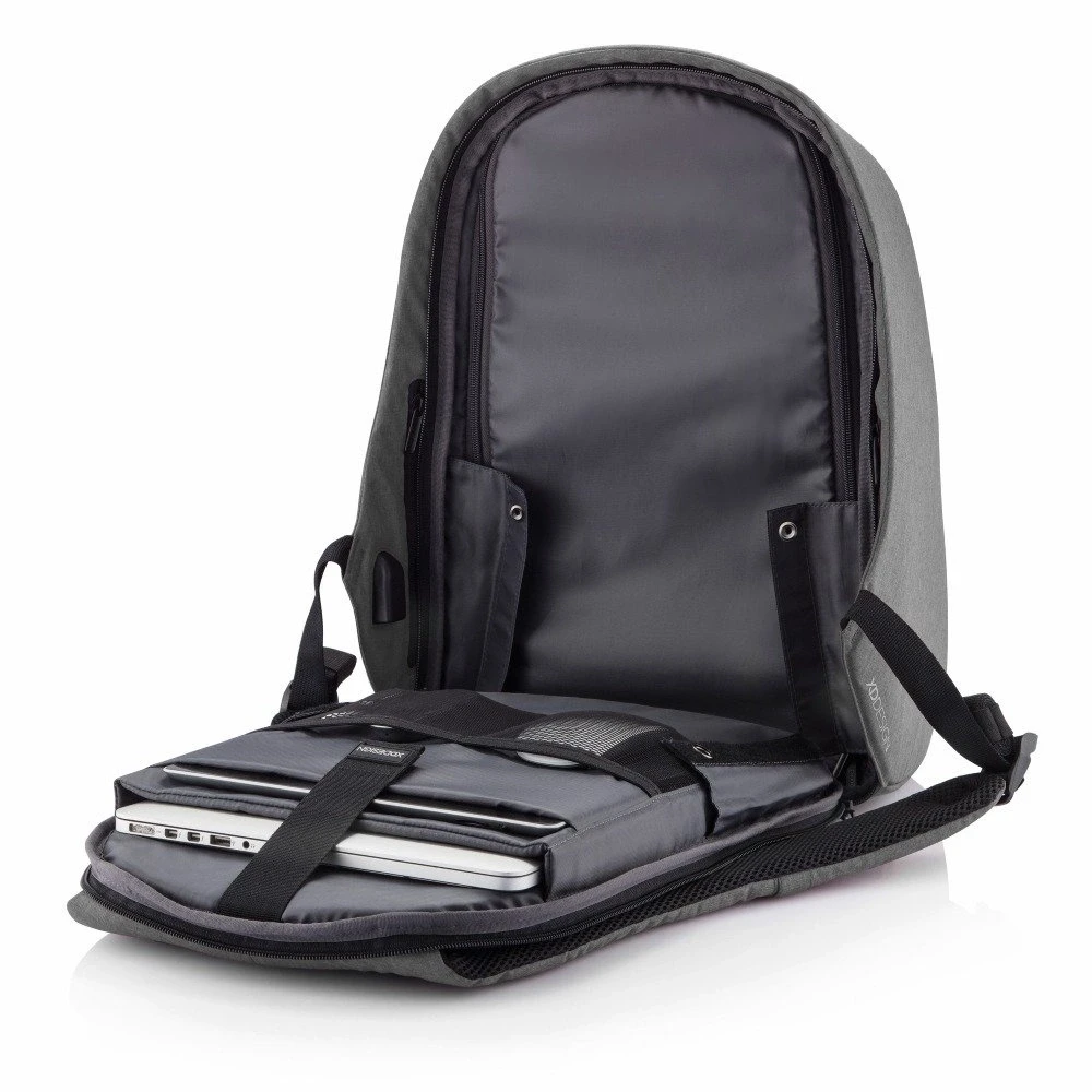 Kuprinė su apsauga nuo vagių XD Design Bobby Hero Regular, Juodos/Pilkos spalvos