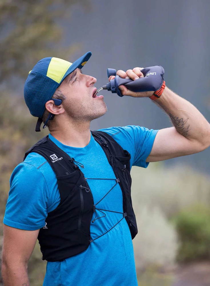 Gertuvė Life Straw „Lifestraw Peak“ serijos sulankstomas buteliukas su spaudimu, 650 ml, tamsiai pilkas